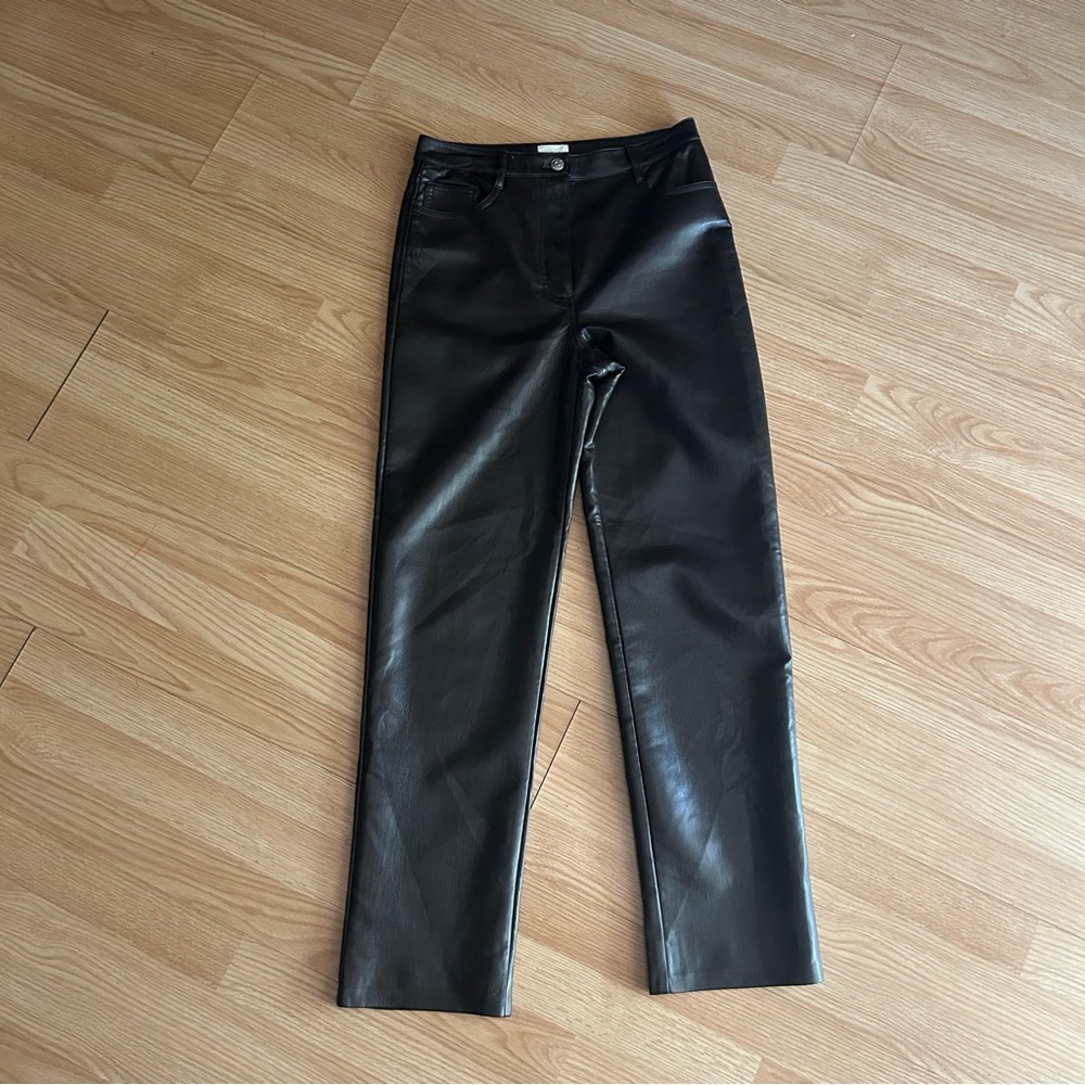 Aritzia Wilfred Dark Brown Vegan Leather Pants Women’s 6